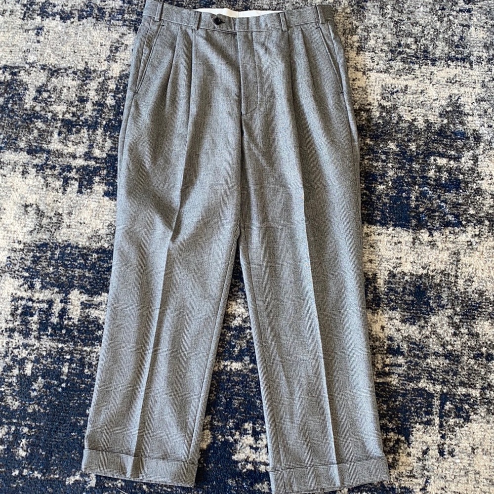 Brooks Brothers plaid pleated dress pants